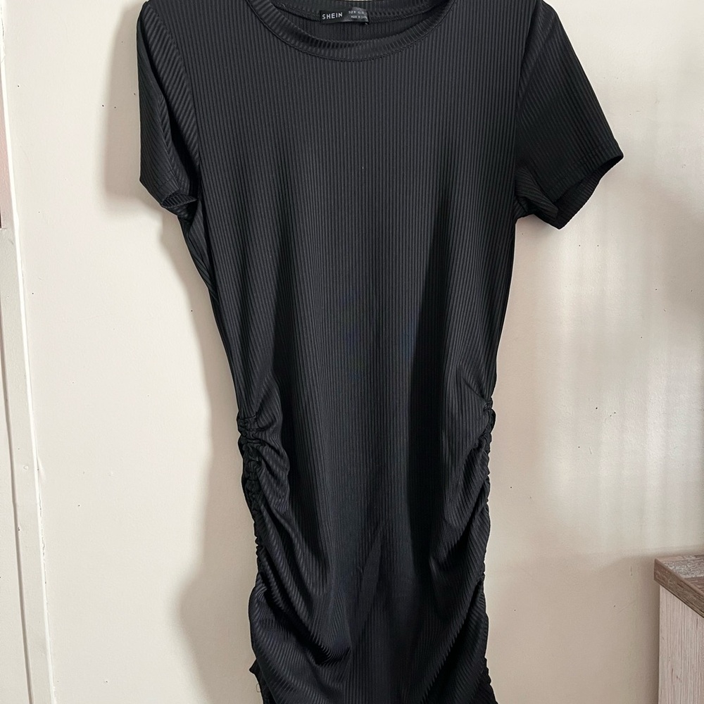 Black scrunch shein dress